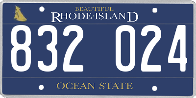 RI license plate 832024