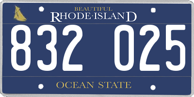 RI license plate 832025