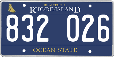 RI license plate 832026