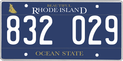 RI license plate 832029