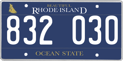 RI license plate 832030