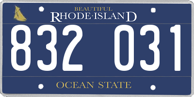 RI license plate 832031