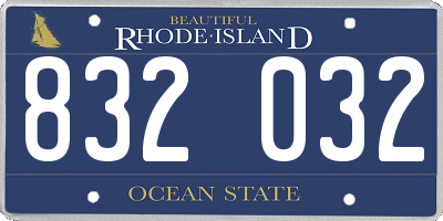 RI license plate 832032