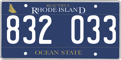 RI license plate 832033