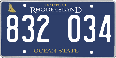 RI license plate 832034