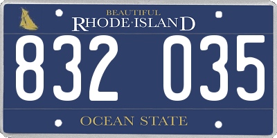 RI license plate 832035