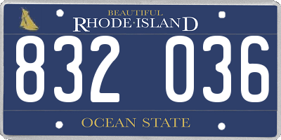 RI license plate 832036