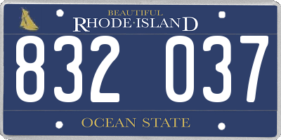 RI license plate 832037