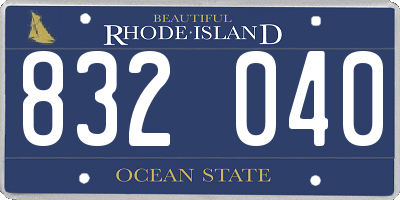 RI license plate 832040