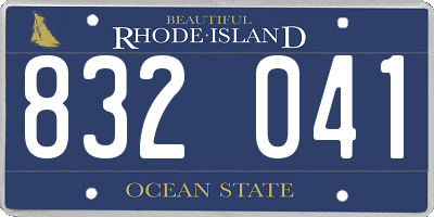RI license plate 832041