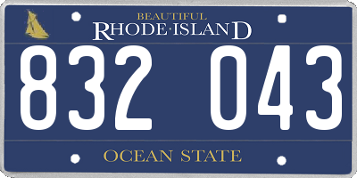 RI license plate 832043