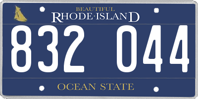 RI license plate 832044