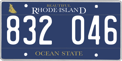 RI license plate 832046