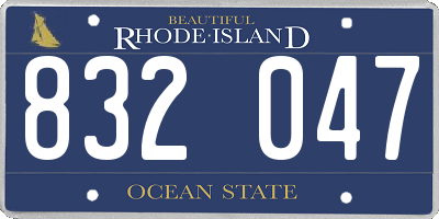 RI license plate 832047