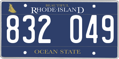 RI license plate 832049