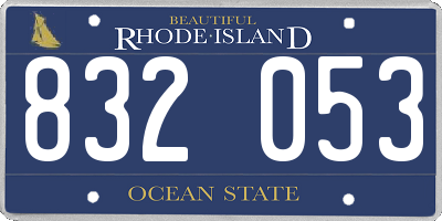 RI license plate 832053