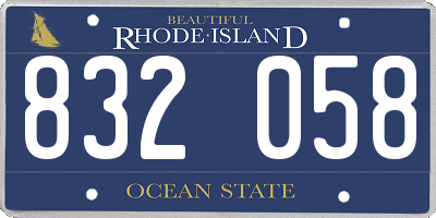RI license plate 832058