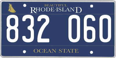 RI license plate 832060