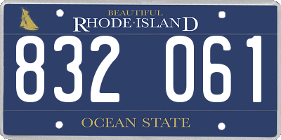 RI license plate 832061
