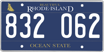 RI license plate 832062