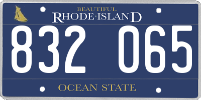 RI license plate 832065