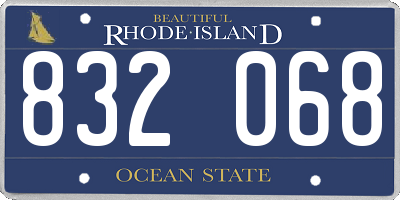 RI license plate 832068