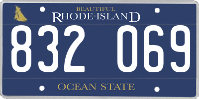 RI license plate 832069