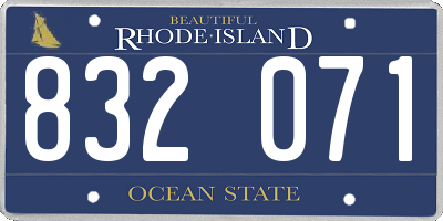 RI license plate 832071