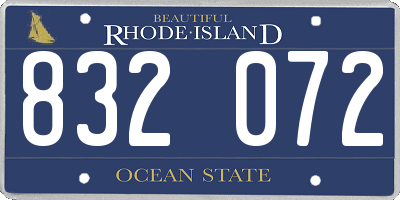 RI license plate 832072