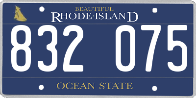 RI license plate 832075