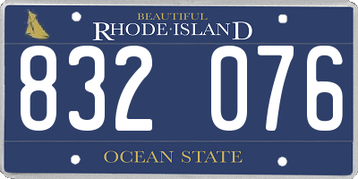 RI license plate 832076