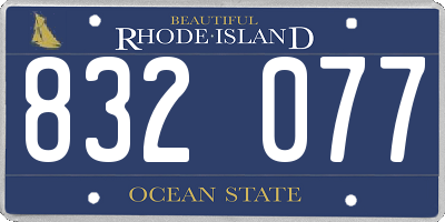 RI license plate 832077