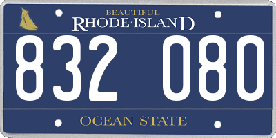 RI license plate 832080