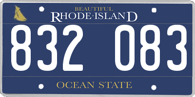 RI license plate 832083