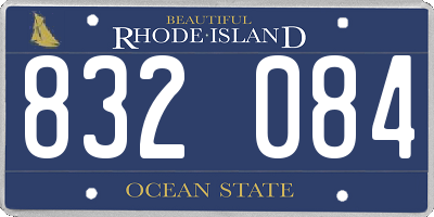 RI license plate 832084