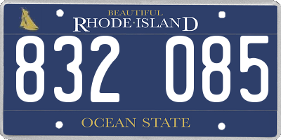RI license plate 832085
