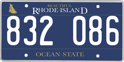 RI license plate 832086