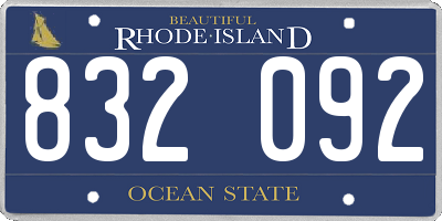 RI license plate 832092