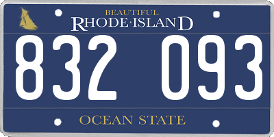 RI license plate 832093