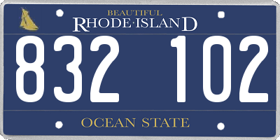 RI license plate 832102