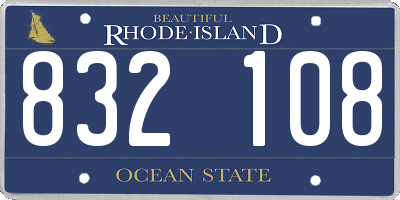 RI license plate 832108