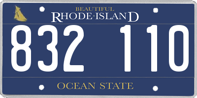 RI license plate 832110