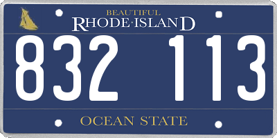 RI license plate 832113