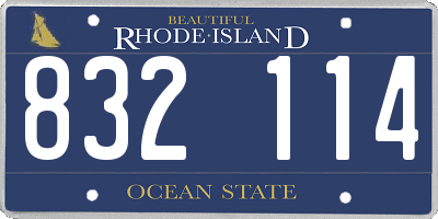 RI license plate 832114