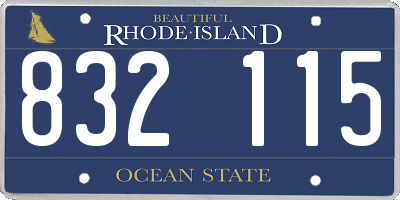 RI license plate 832115