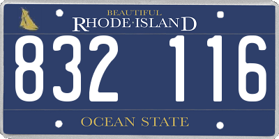 RI license plate 832116
