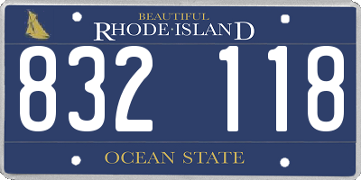 RI license plate 832118