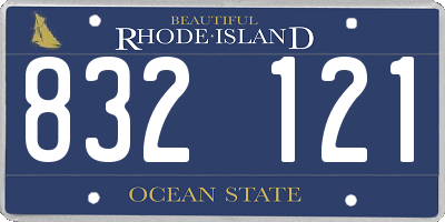 RI license plate 832121