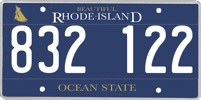 RI license plate 832122
