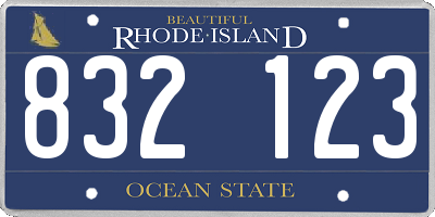 RI license plate 832123